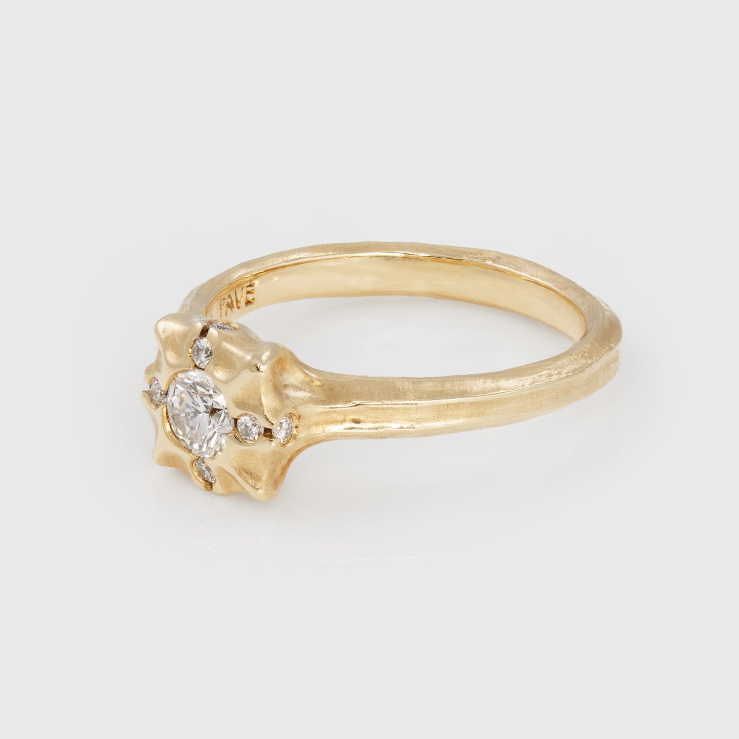 Diamond Accent Redwood Bark Ring