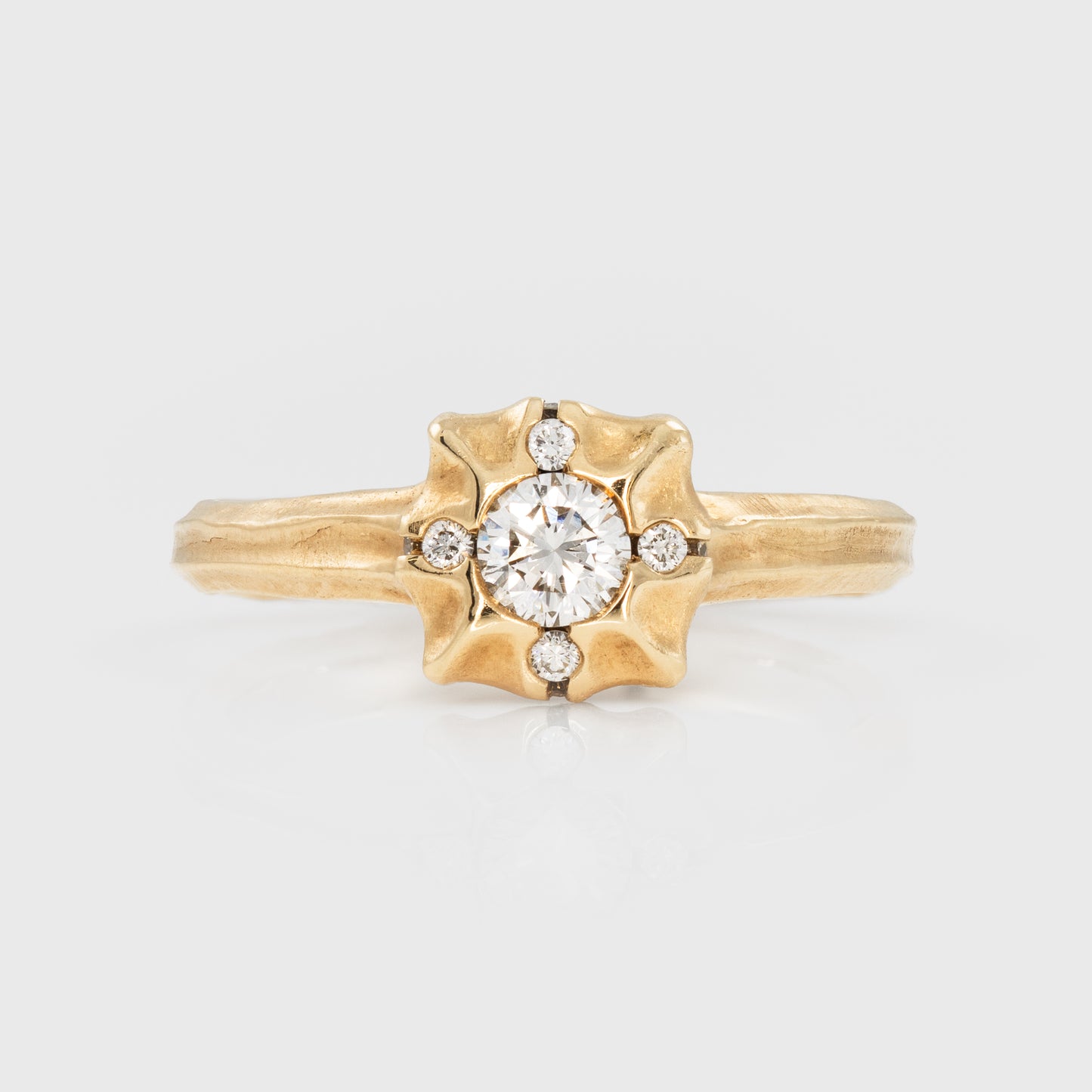 Diamond Accent Redwood Bark Ring