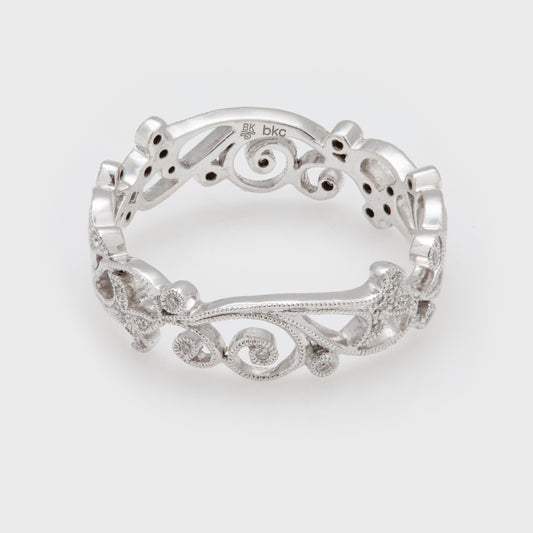 Floral Design Diamond Eternity Band