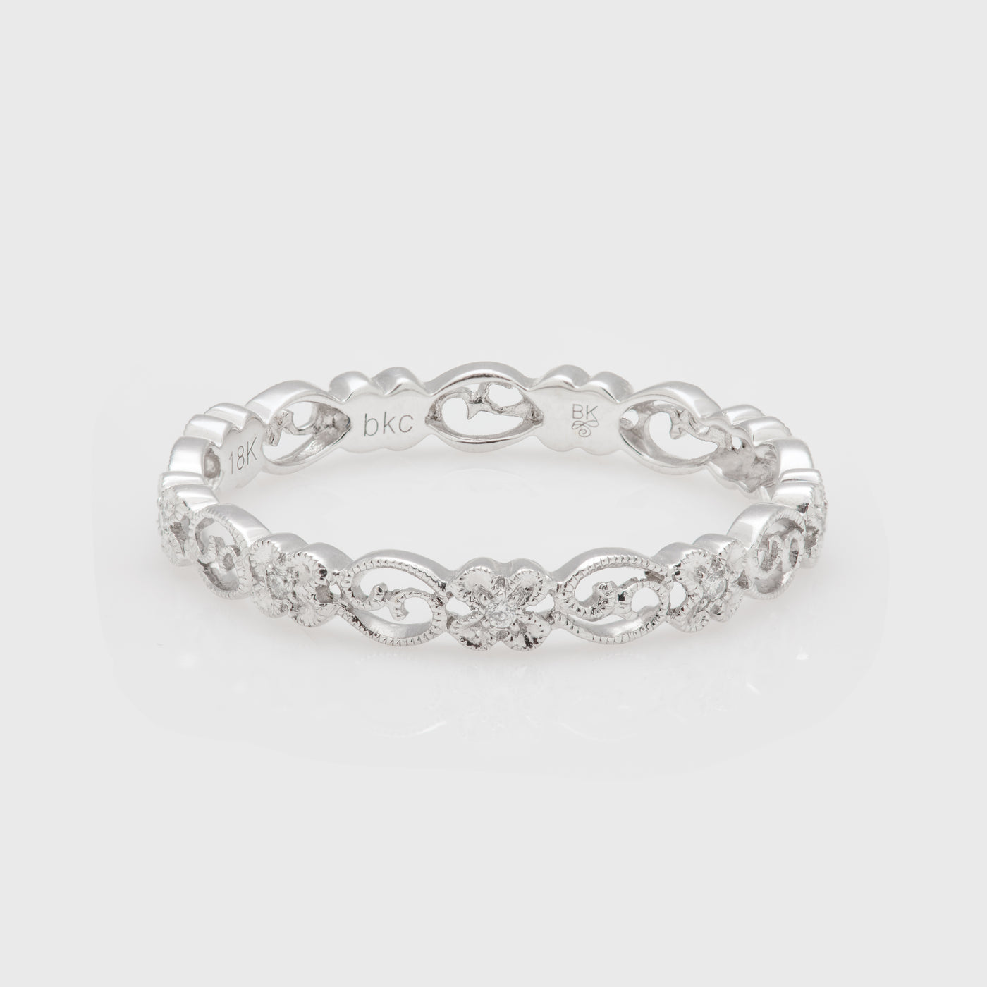 Floral Milgrained Eternity Band