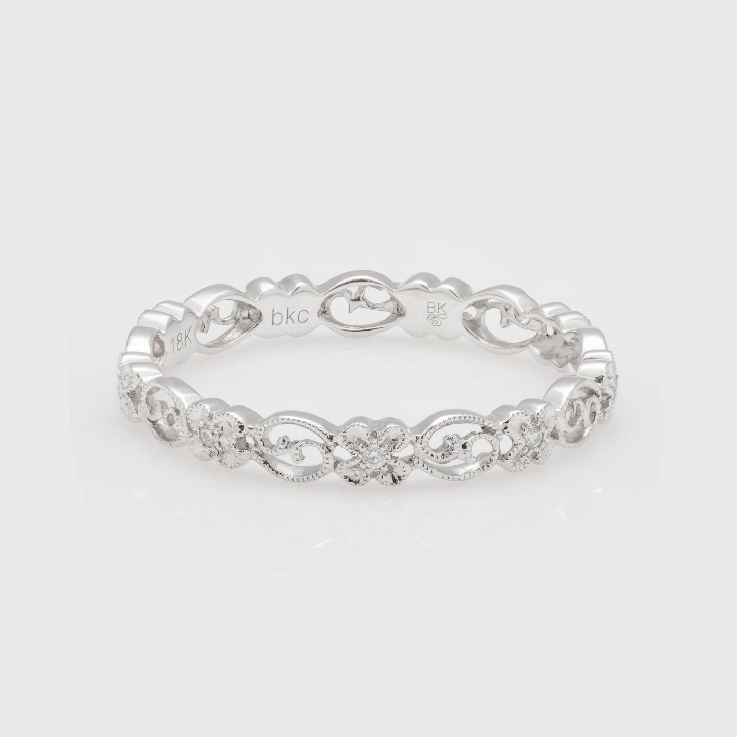 Floral Milgrained Eternity Band