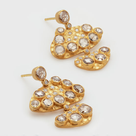 Organic Shaped Diamond Earrings