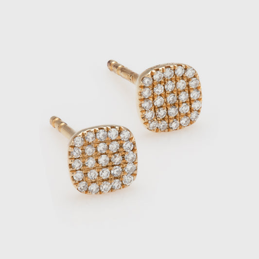 Pave Set Diamond Stud Earrings