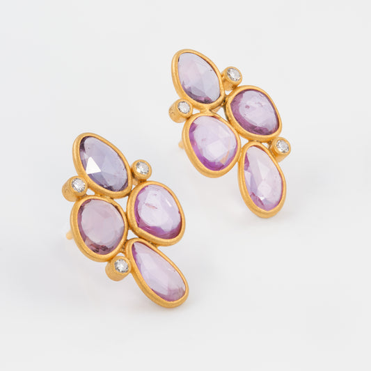 Pastel Pink Sapphire Earrings