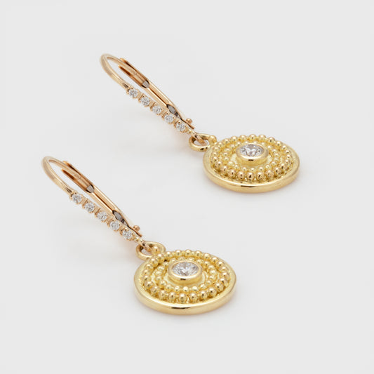 "Small Disc" Diamond Earrings
