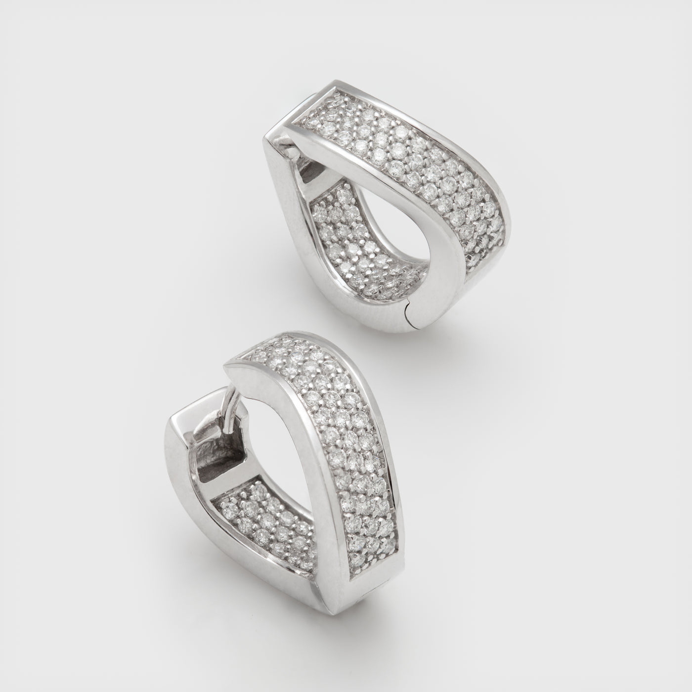 White Gold Diamond Hoops