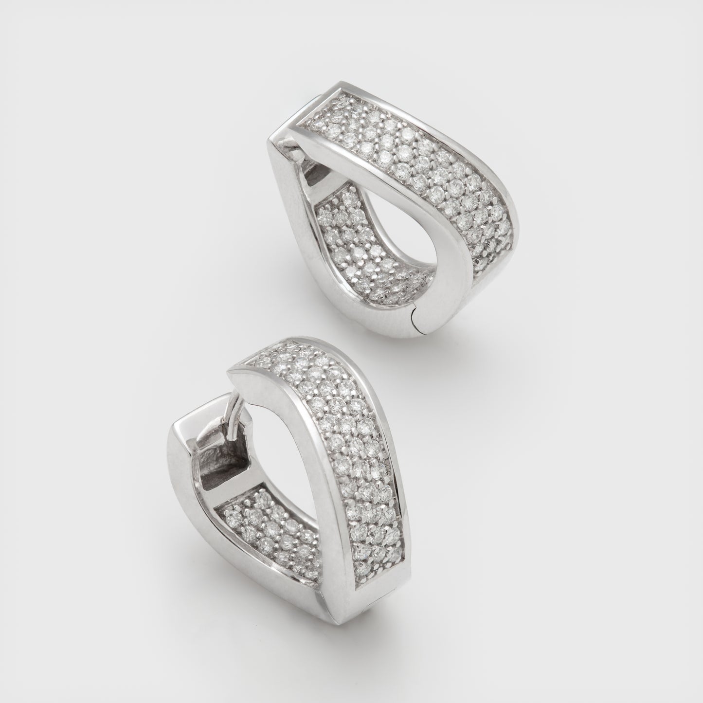 White Gold Diamond Hoops