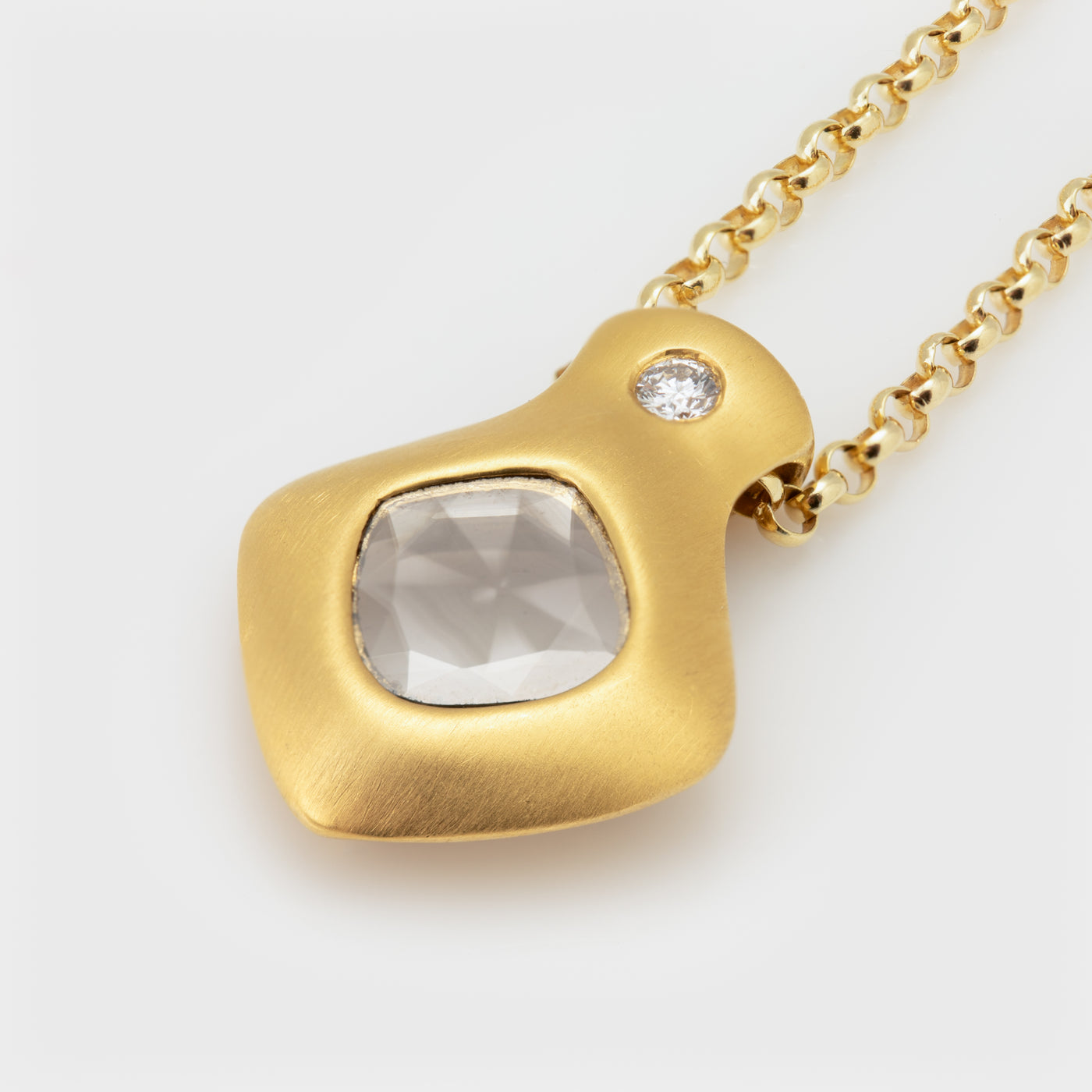 Yellow Gold Diamond Slice Necklace