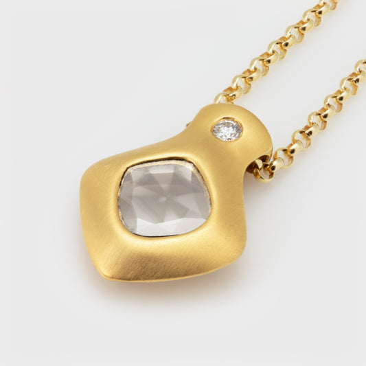 Yellow Gold Diamond Slice Necklace