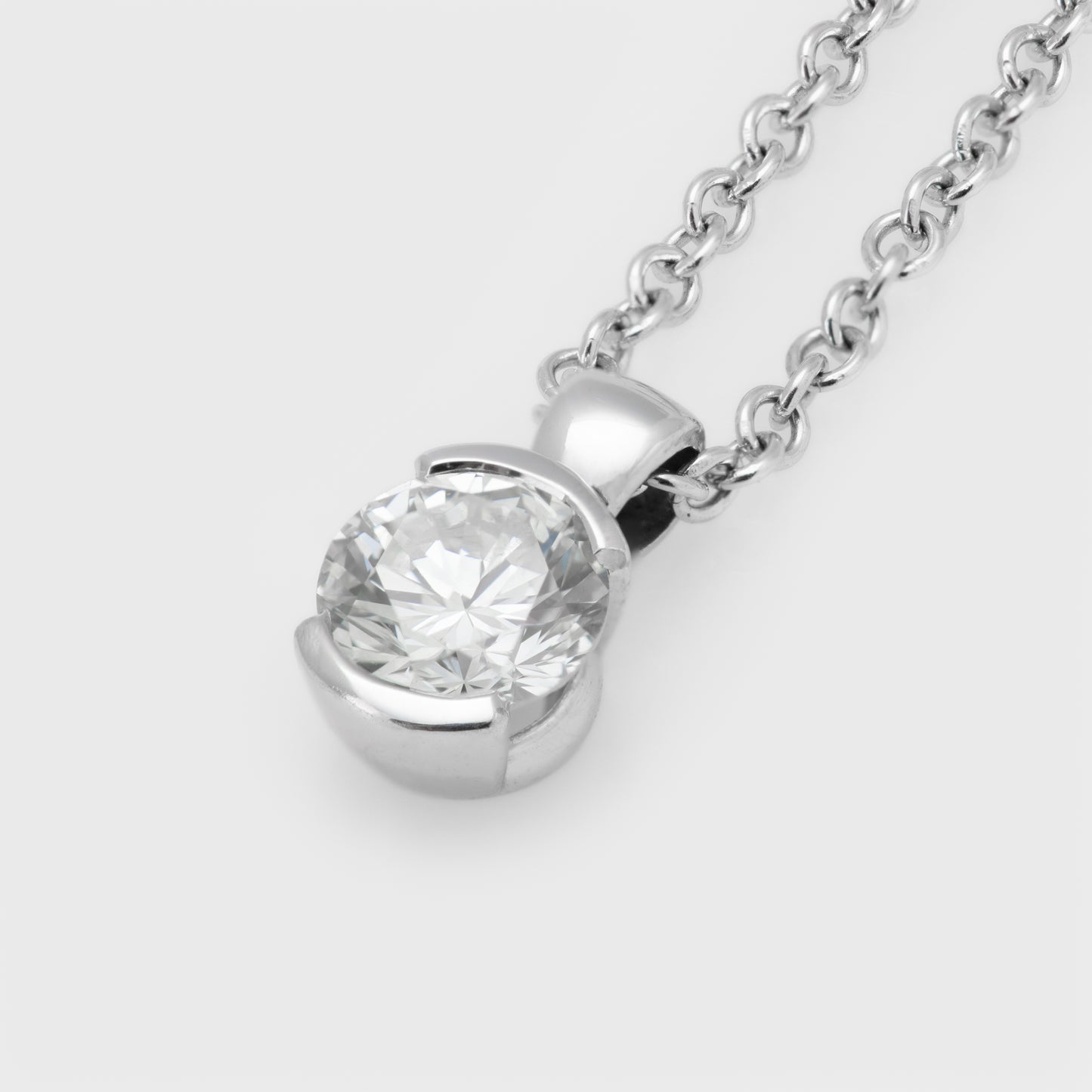 Classic White Gold Diamond Pendant