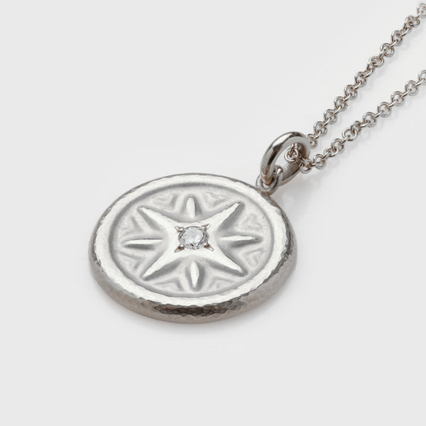 Platinum "Compass Star" Necklace