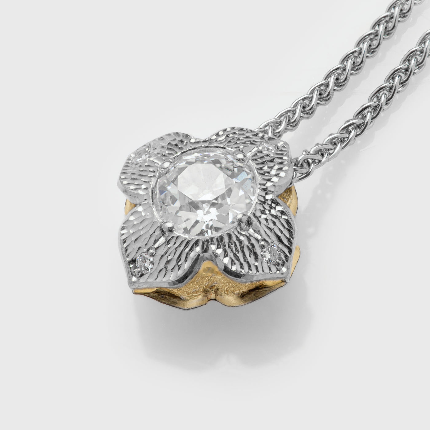 "Forest Flower" Two Sided Diamond Necklace