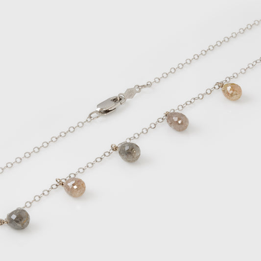 Necklace with beaded chain on a white background