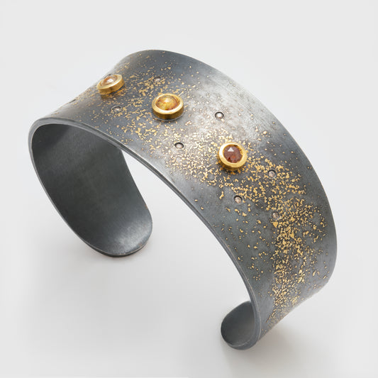 Argentium Silver Cuff with Diamonds