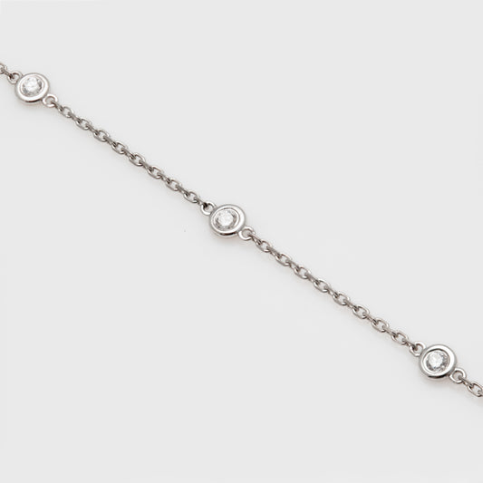White Gold Diamond Station Bracelet