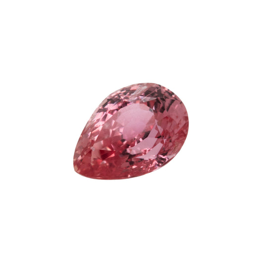 Pink gemstone on a white background