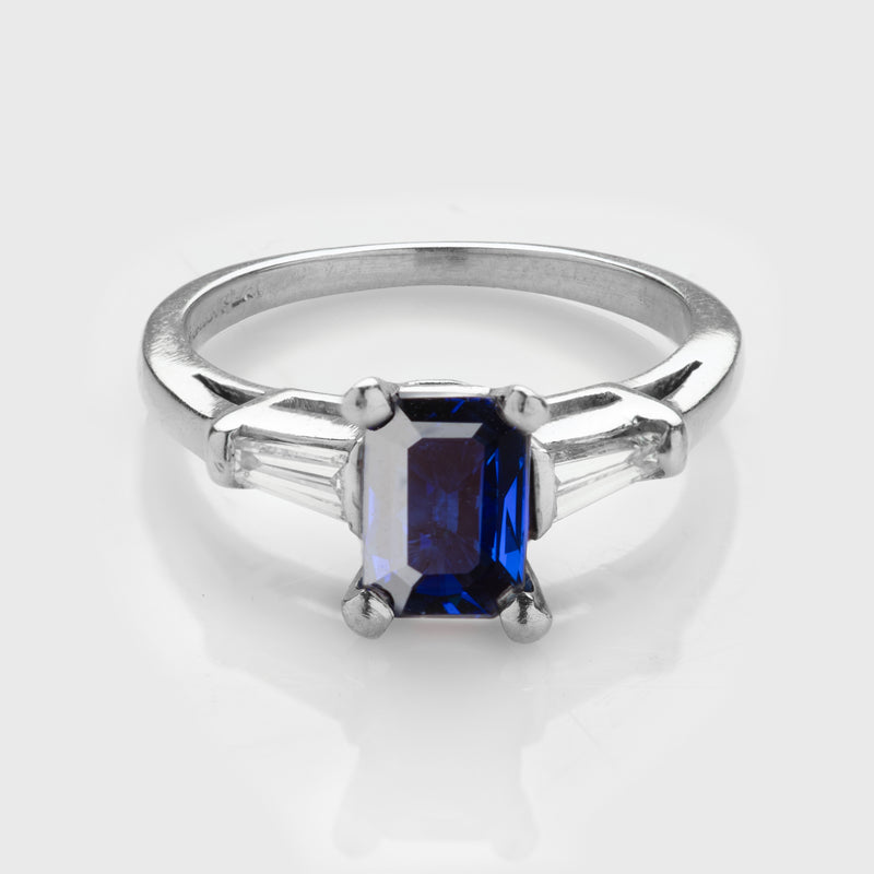 Platinum Sapphire Ring