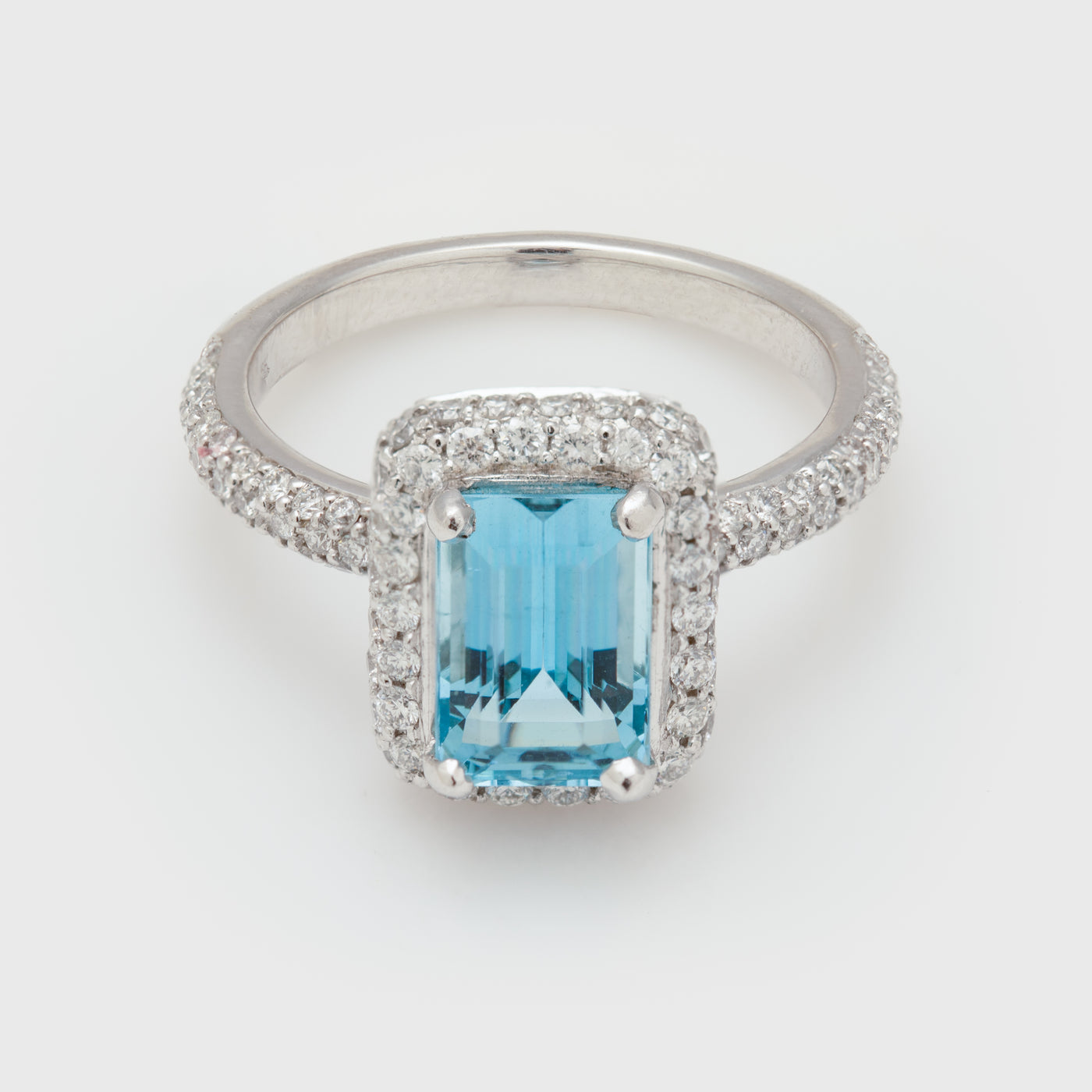 Aquamarine & Diamond Ring