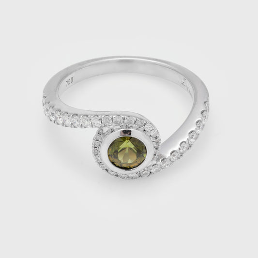 Swirl Green Sapphire Ring