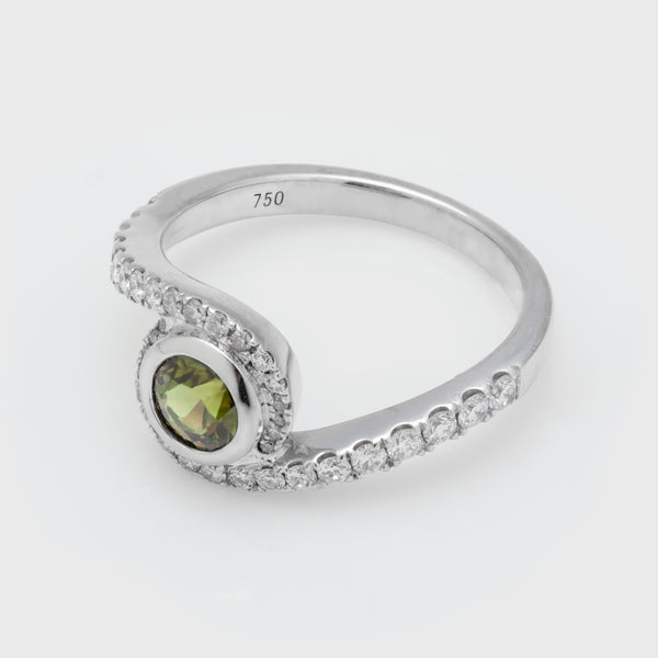 Swirl Green Sapphire Ring