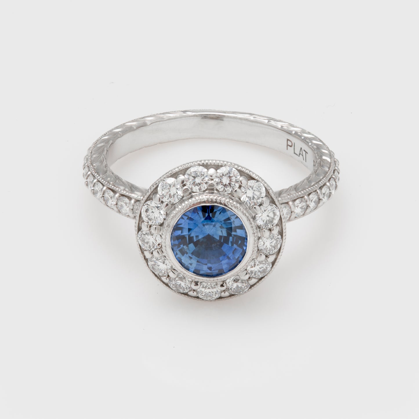 Blue Sapphire and Diamond Ring