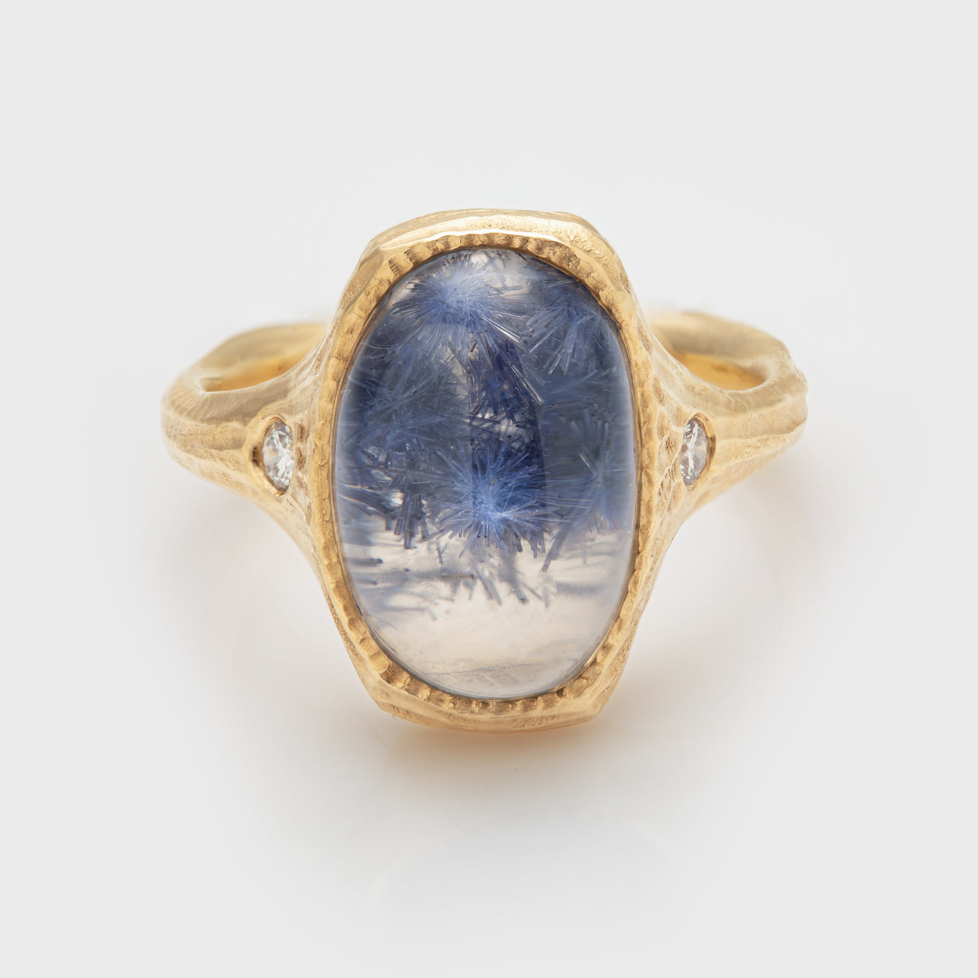 Dumortierite Yellow Gold Ring