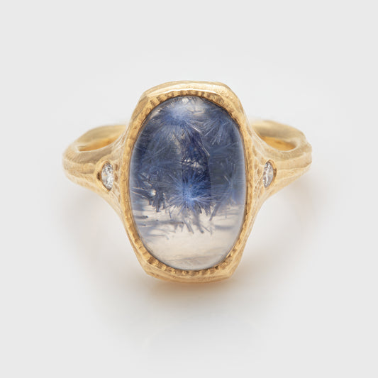 Dumortierite Yellow Gold Ring