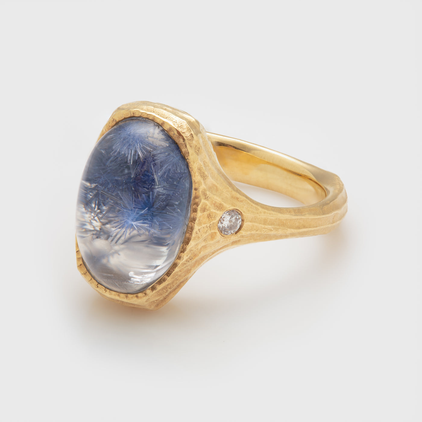 Dumortierite Yellow Gold Ring