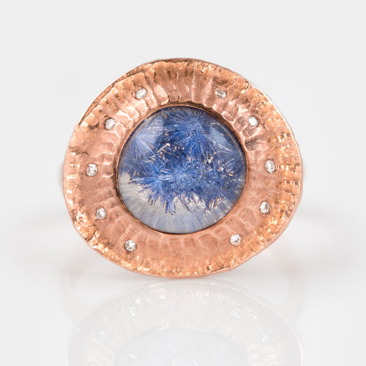 Rose Gold Dumortierite Ring