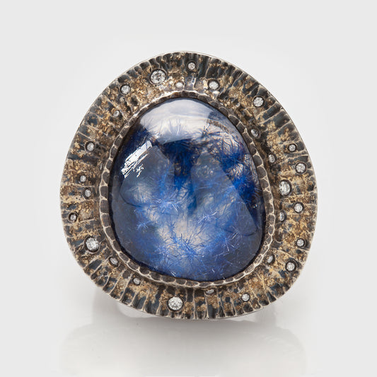 Dumortierite Quartz Ring