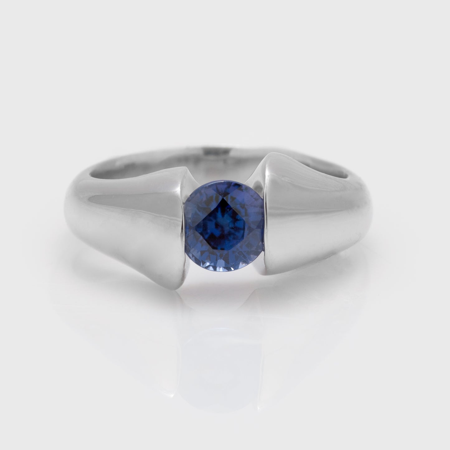 Asymmetrical Color Change Sapphire Ring