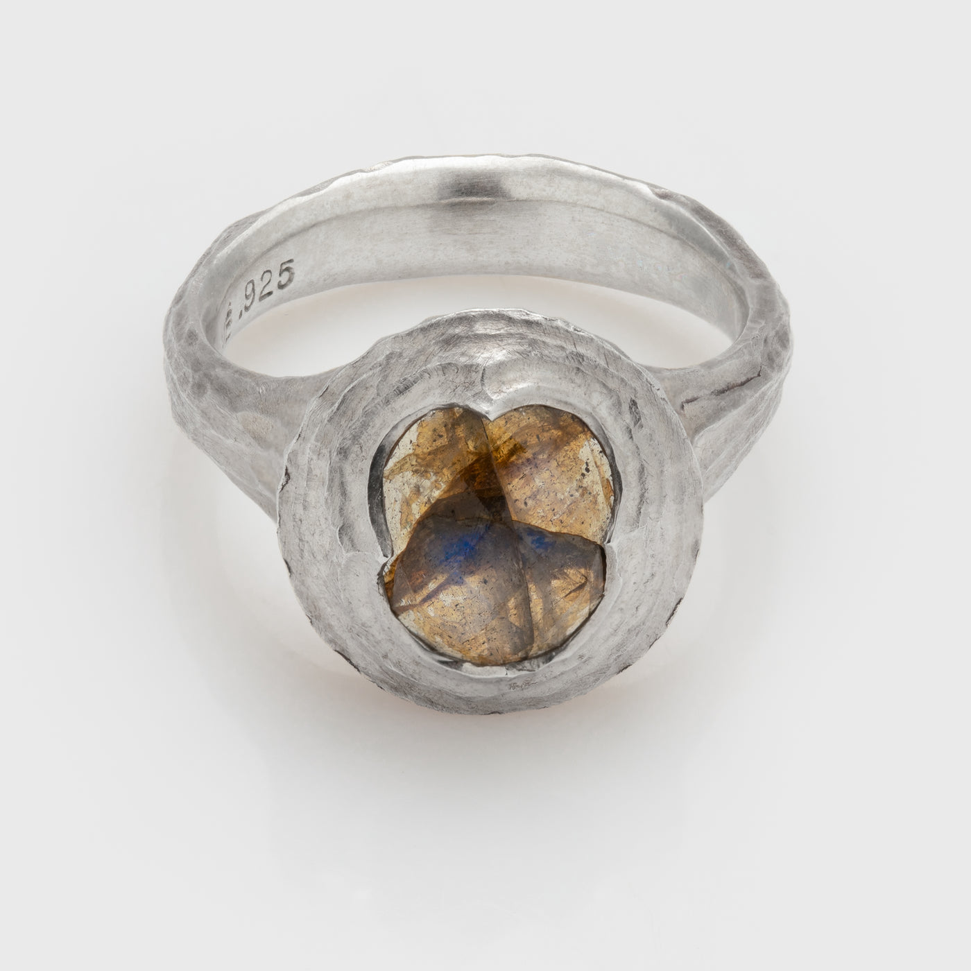 Labradorite Redwood Bark Ring