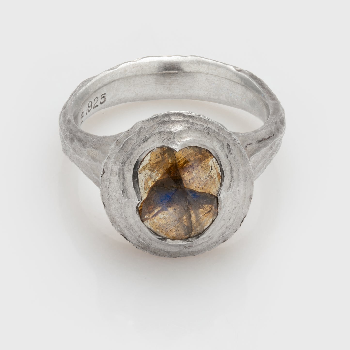 Labradorite Redwood Bark Ring