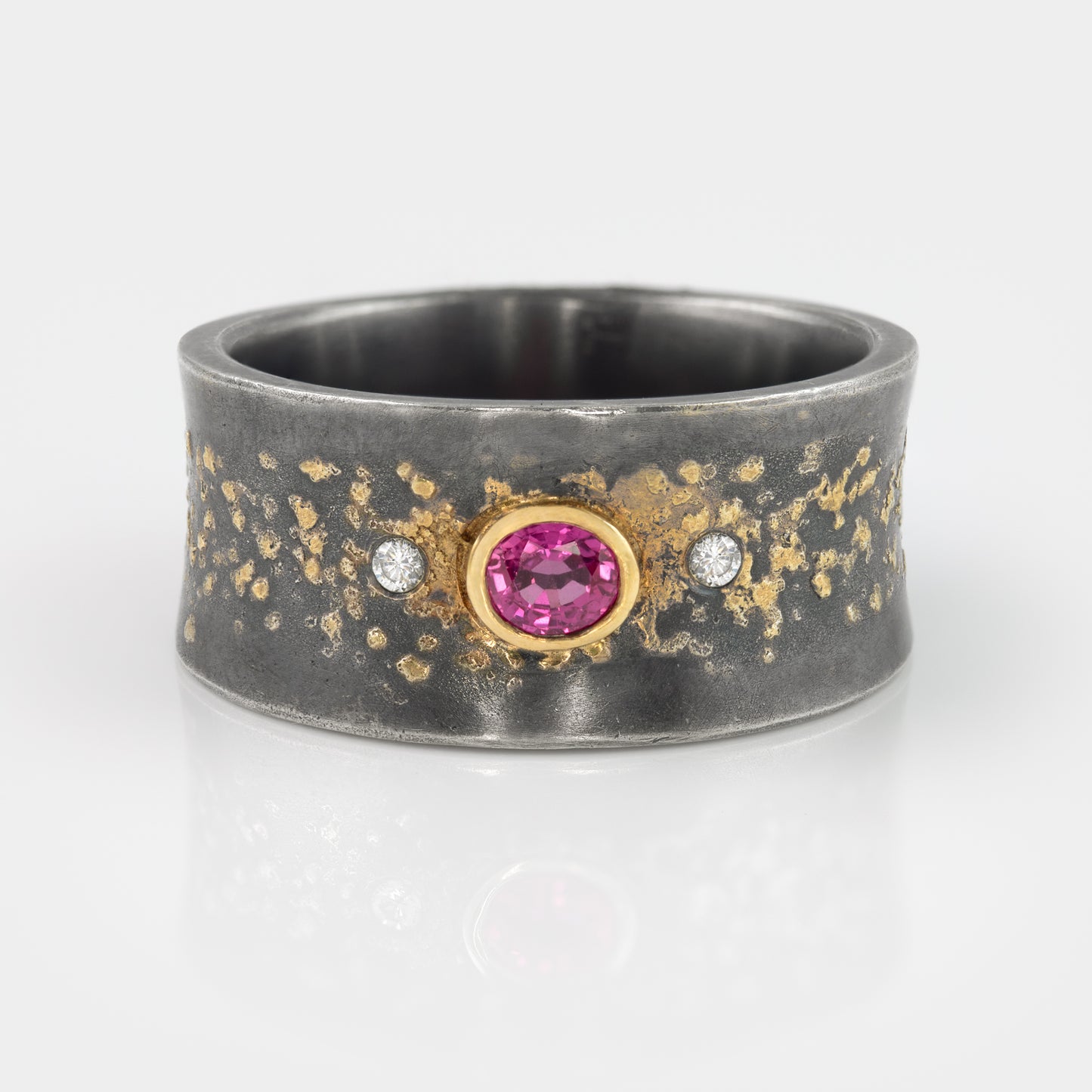 Pink Sapphire Gold Dust Ring