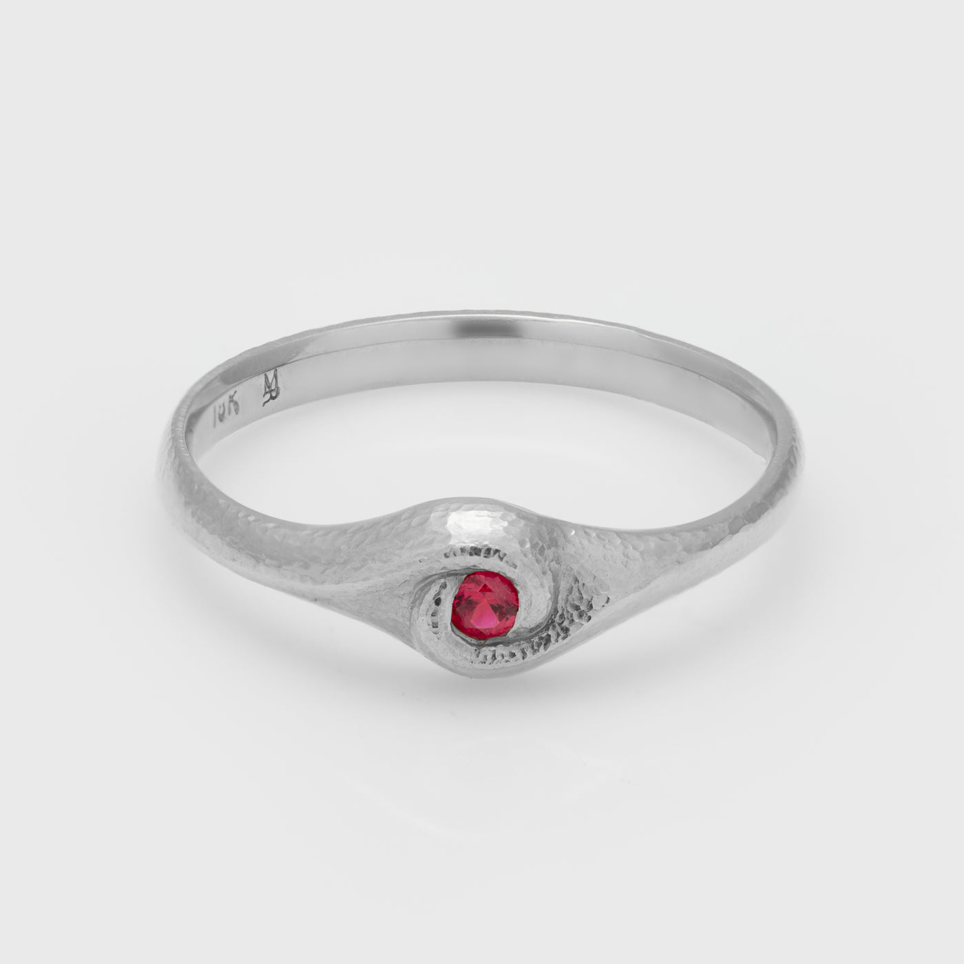 Dainty Platinum Ruby Ring