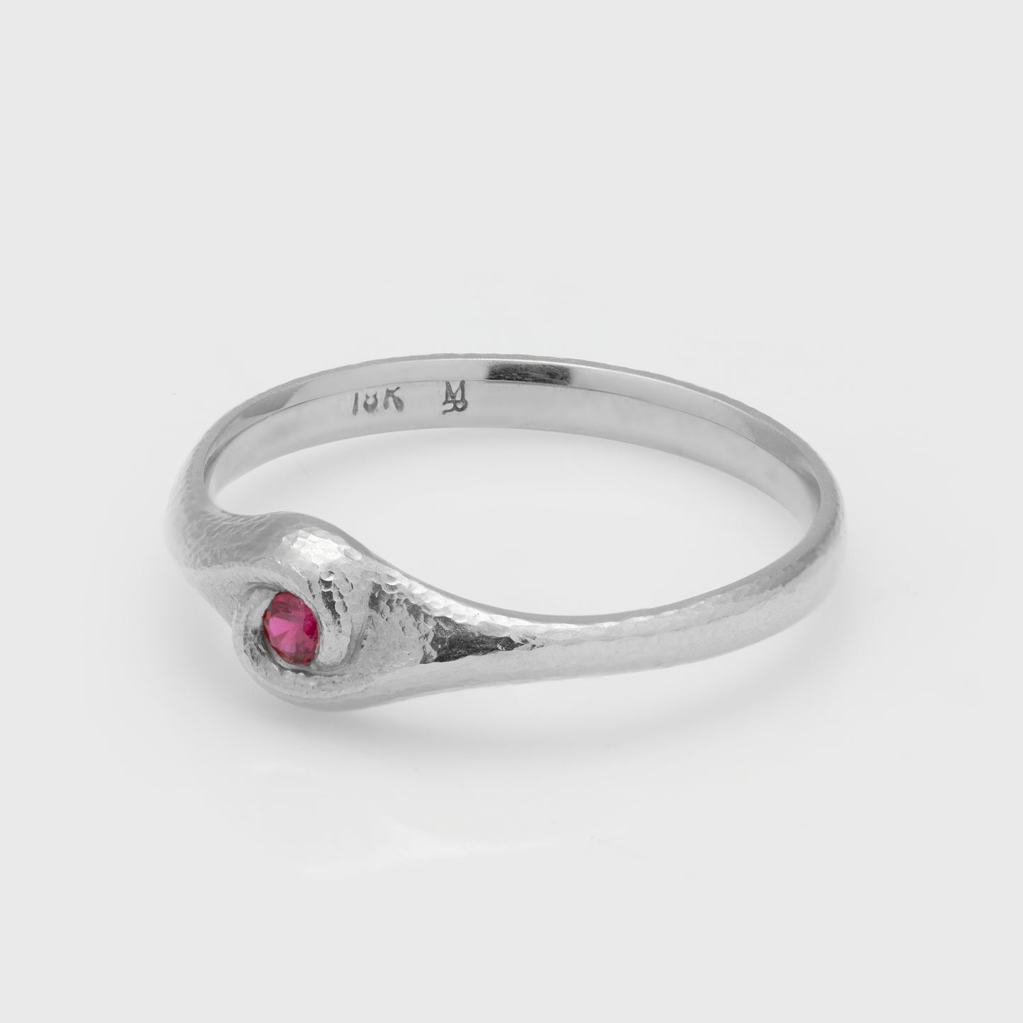 Dainty Platinum Ruby Ring