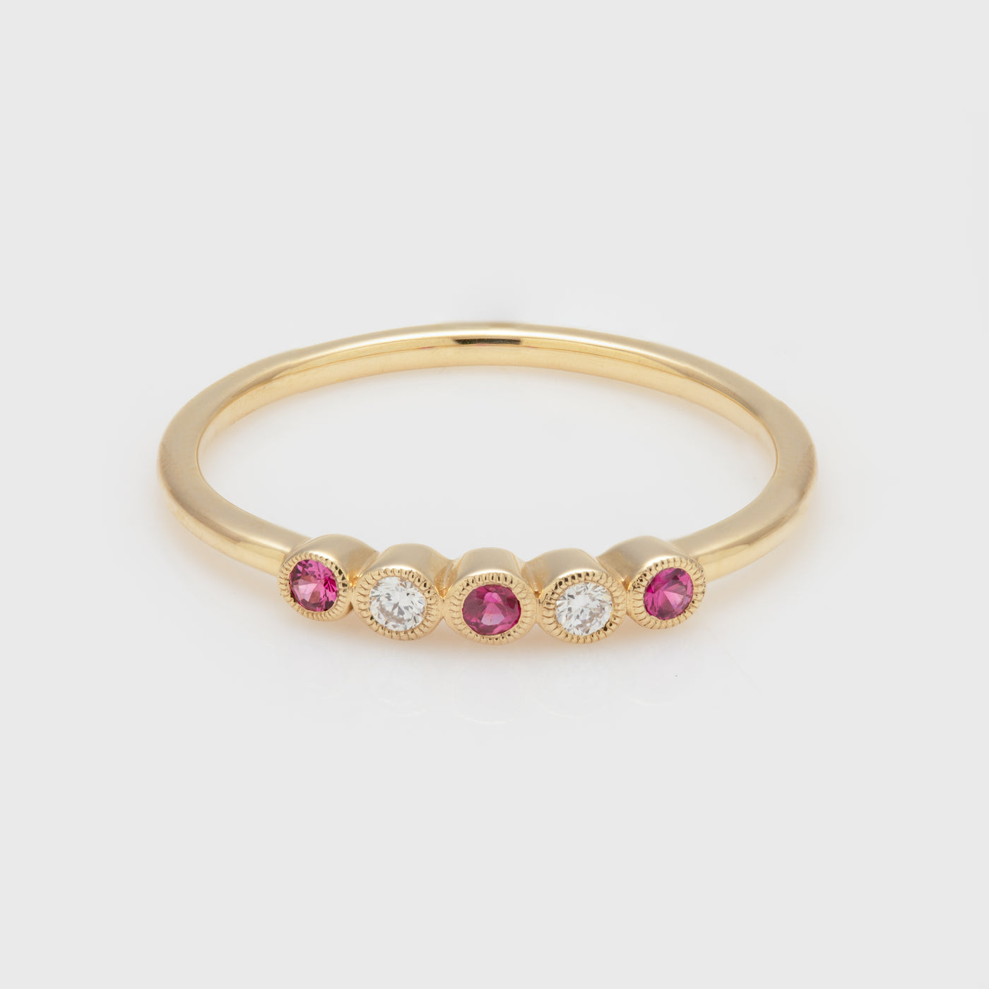 Dainty Ruby & Diamond Ring