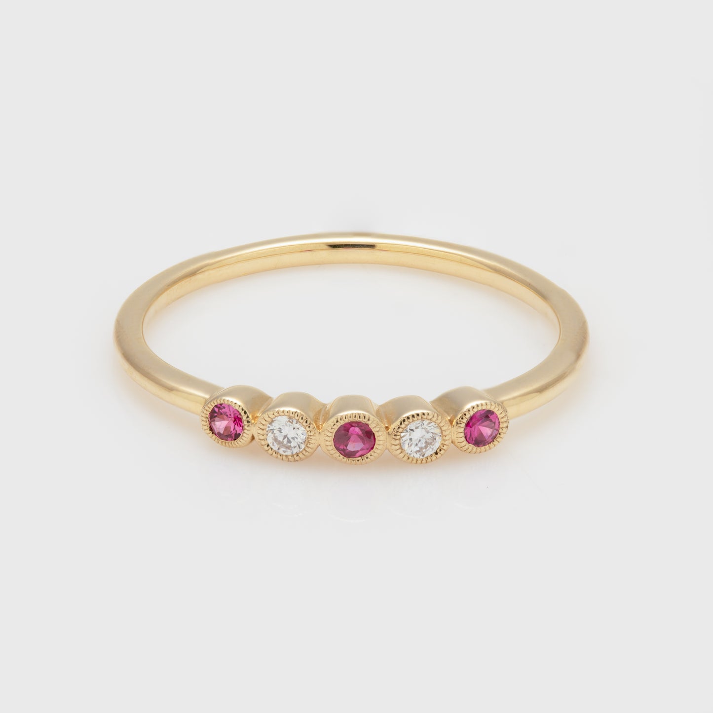 Dainty Ruby & Diamond Ring