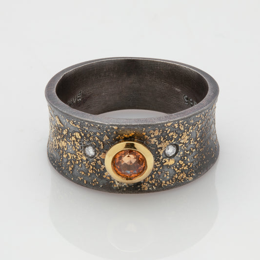 Orange Sapphire Ring