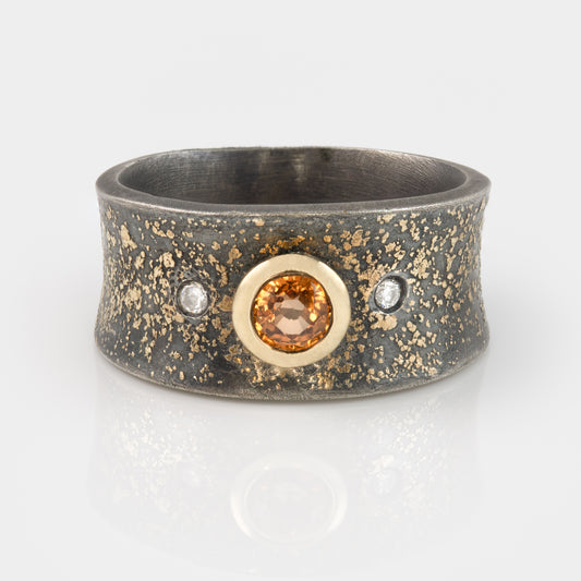 Orange Sapphire Ring
