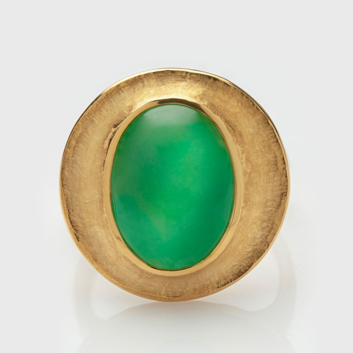 22K Yellow Gold Jade Ring