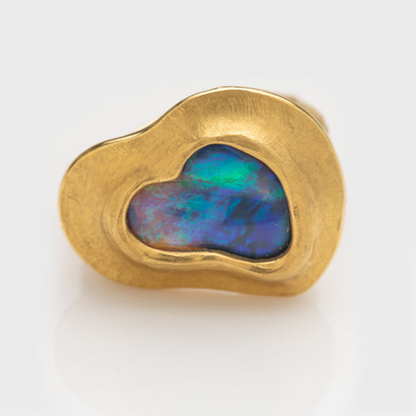 "Heart Throb" Black Opal Ring