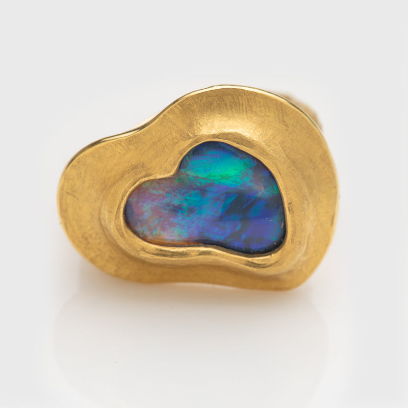 "Heart Throb" Black Opal Ring