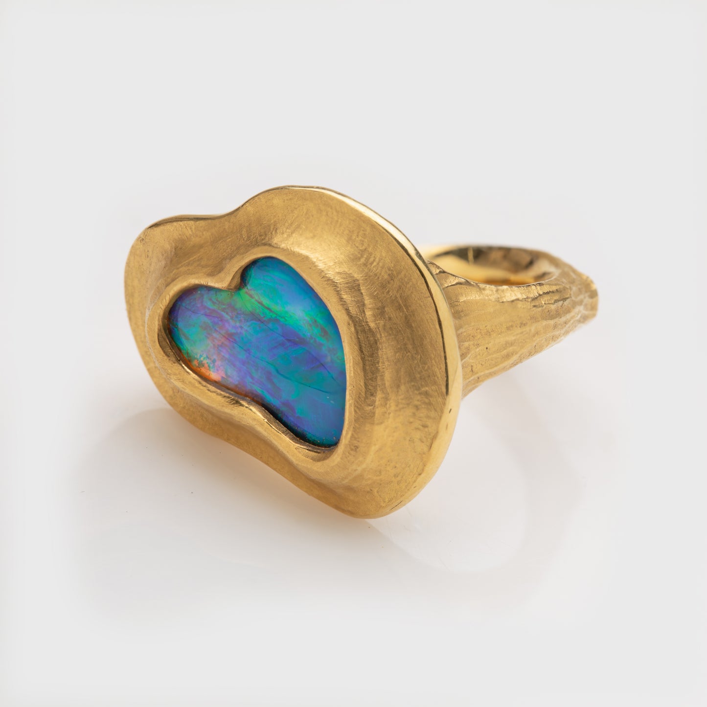 "Heart Throb" Black Opal Ring