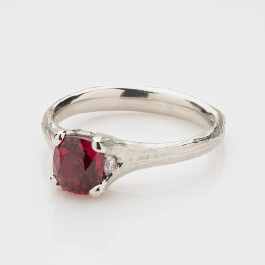 Spinel Redwood Bark Ring