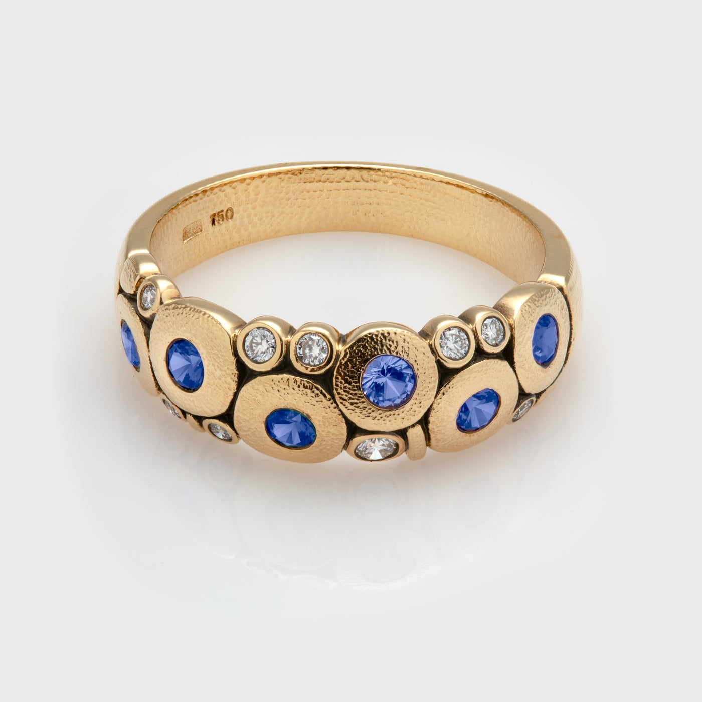 18K Candy Sapphire & Diamond Dome Ring