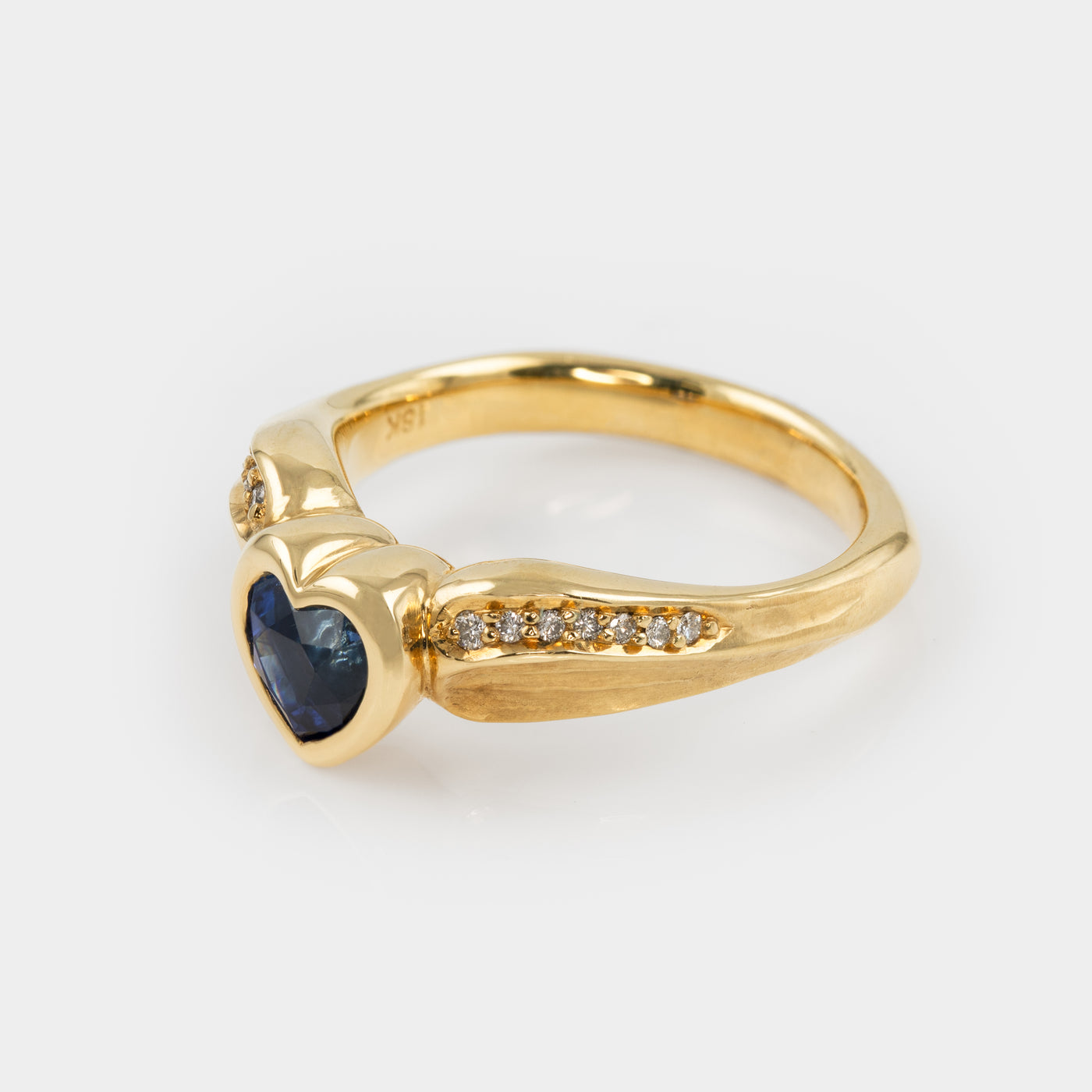 Blue Sapphire Heart Ring