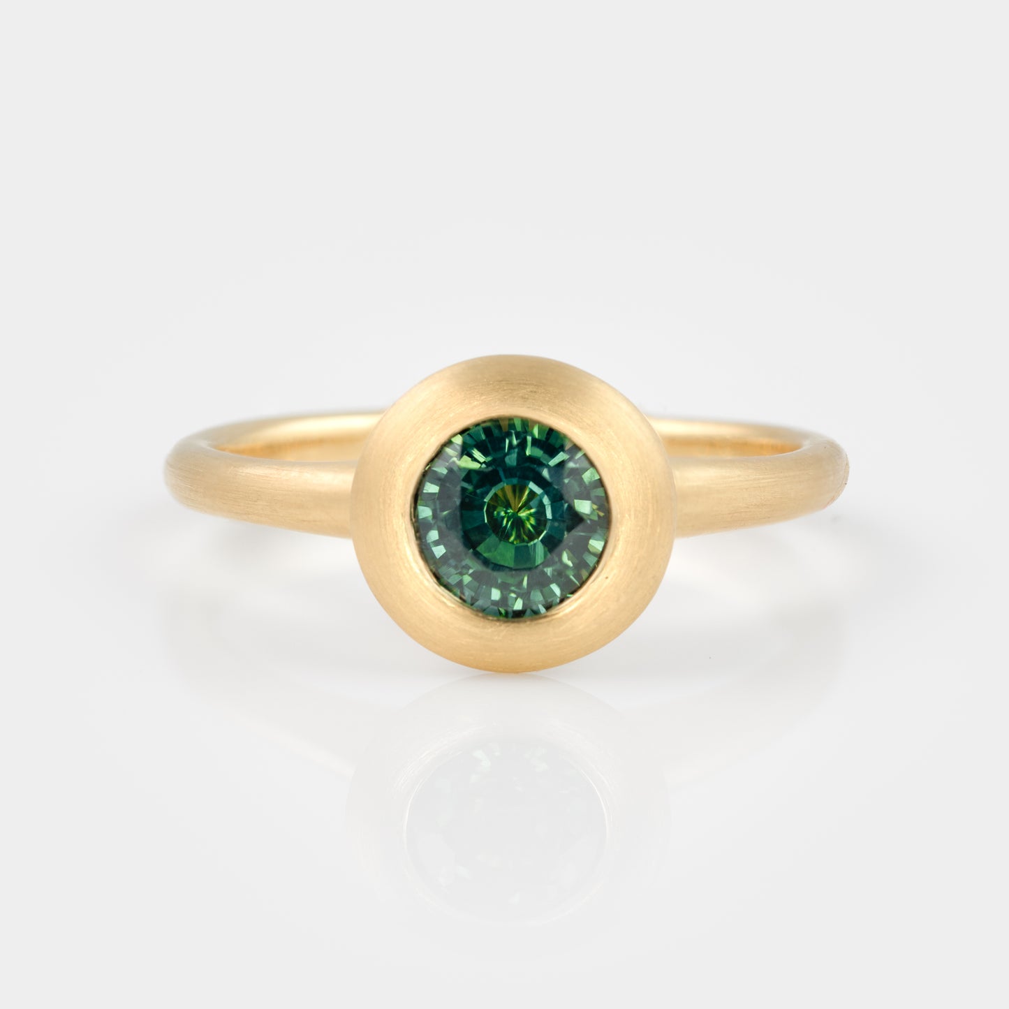 Bezel Set Green Sapphire Ring