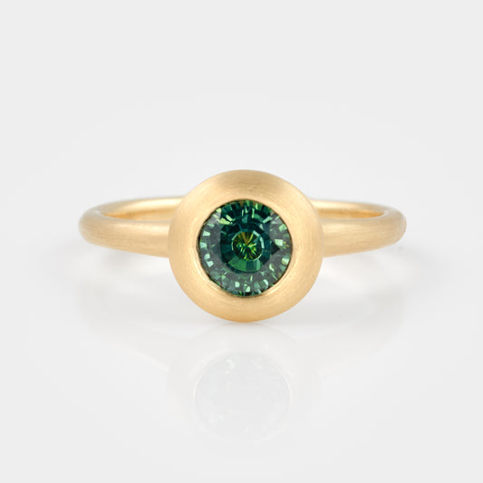 Bezel Set Green Sapphire Ring