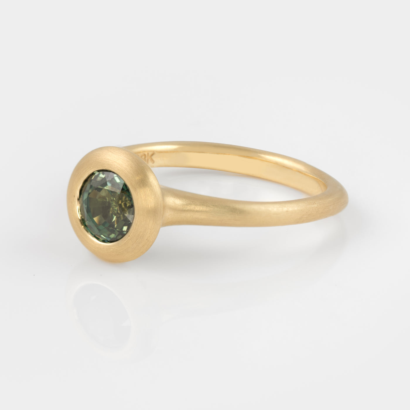 Bezel Set Green Sapphire Ring